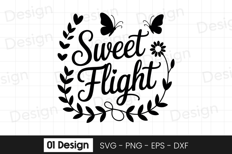 Sweet Flight Typography Design SVG PNG