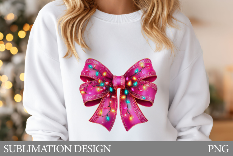 Christmas Bow Sublimation. Christmas Bow T-Shirt Design