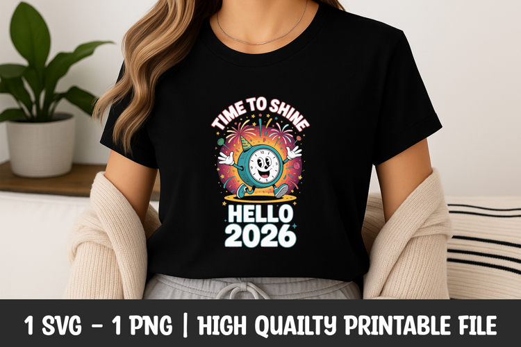 Hello 2026 Time to Shine SVG example image 1