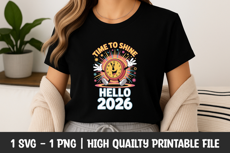Time to Shine Hello 2026 SVG example image 1