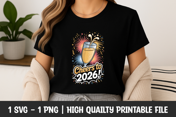 Cheers To 2026 Champagne SVG