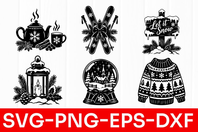 Winter Christmas Clipart SVG PNG example image 1