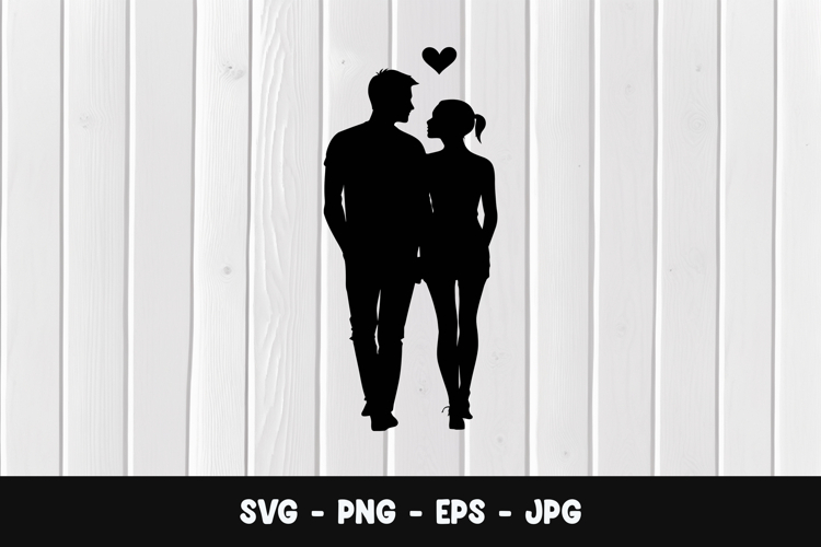 Couple Holding Hands Silhouette Image 2