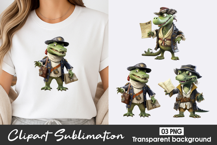 Cute Crocodile Watercolor Clipart PNG