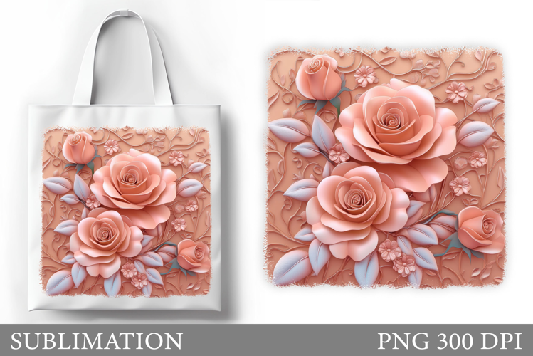 Roses Tote Bag Sublimation. Flowers Sublimation