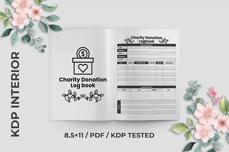 Charity Donation Logbook KDP Interior