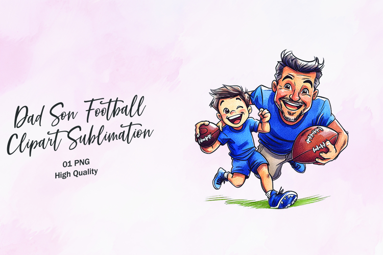 Dad Son Sports Clipart Sublimation PNG