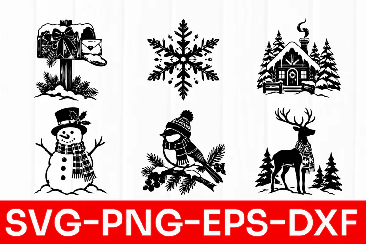 Rustic Christmas Winter SVG PNG