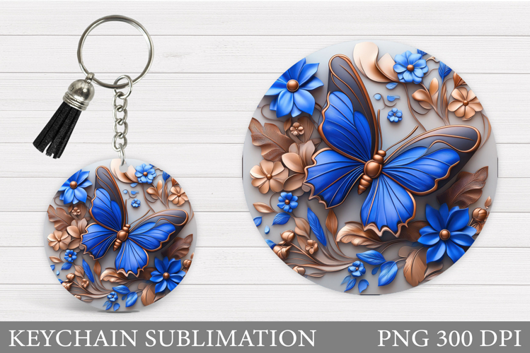 Butterfly Keychain Design. Butterfly Flowers Keychain