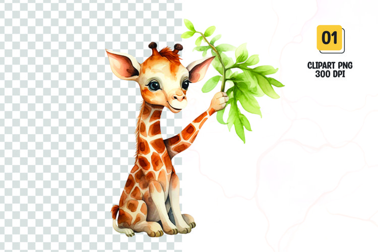 Watercolor girraffe sublimation clipart png