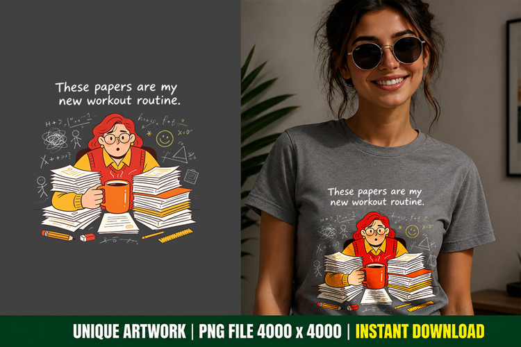 Cute Teacher PNG Sublimation School Mascot