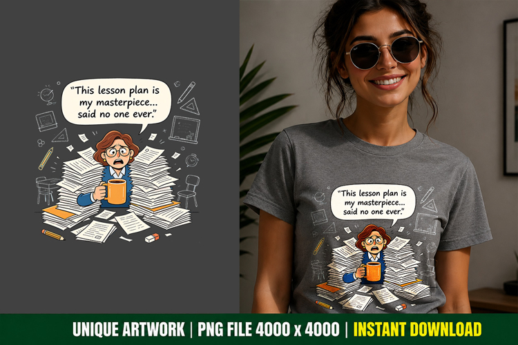Tired Professor PNG Sublimation School Graphic