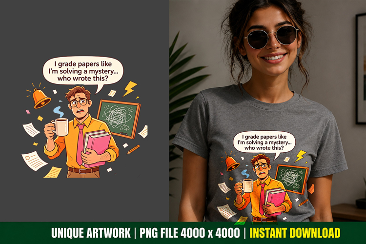 Tired Professor PNG Sublimation School Graphic