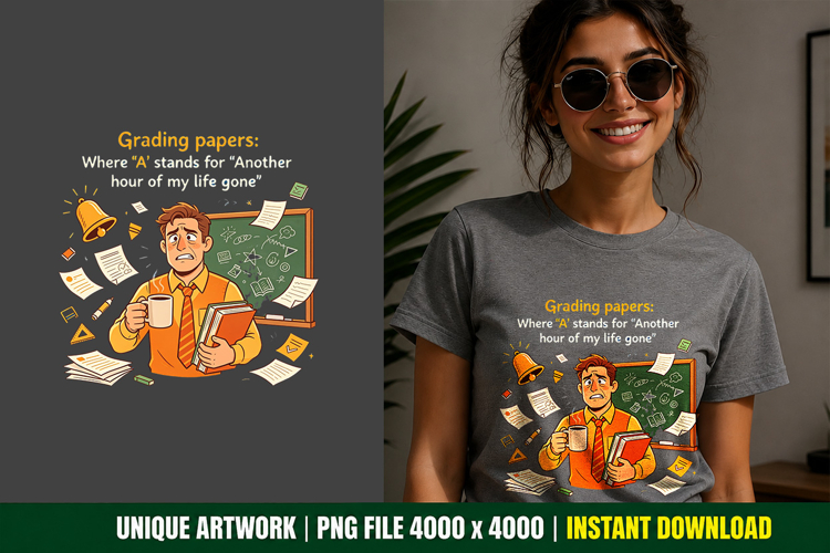 School Instructor PNG Sublimation Grading Art
