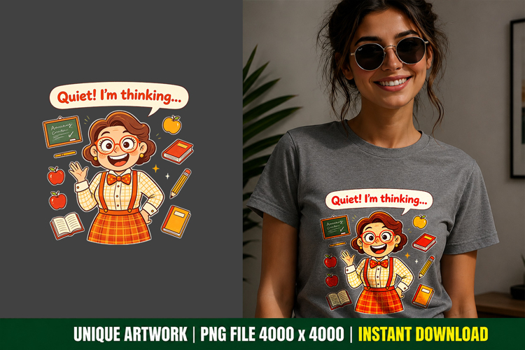 Cute Teacher PNG Sublimation Educator Design