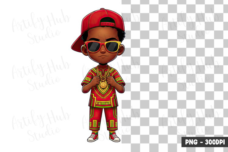 Cool African Boy Clipart PNG