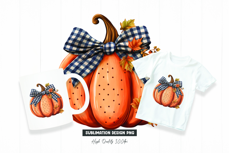Blue Ribbon Autumn Pumpkin Clipart