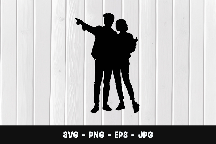 Dancing Romantic Couple Silhouette SVG PNG