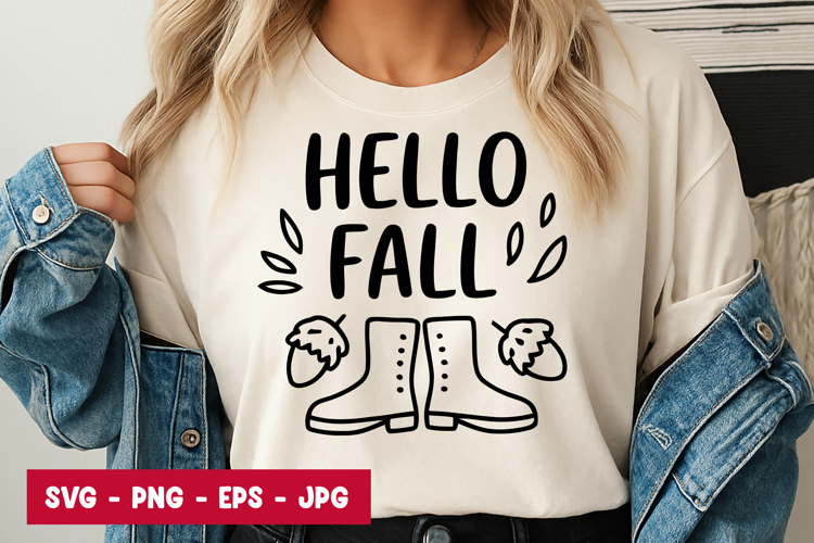 Hello Fall Boots SVG PNG