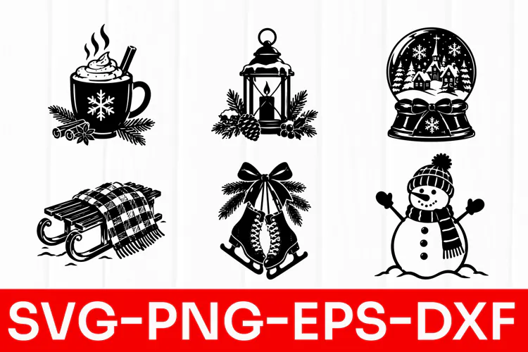 Cozy Christmas Winter Clipart SVG PNG