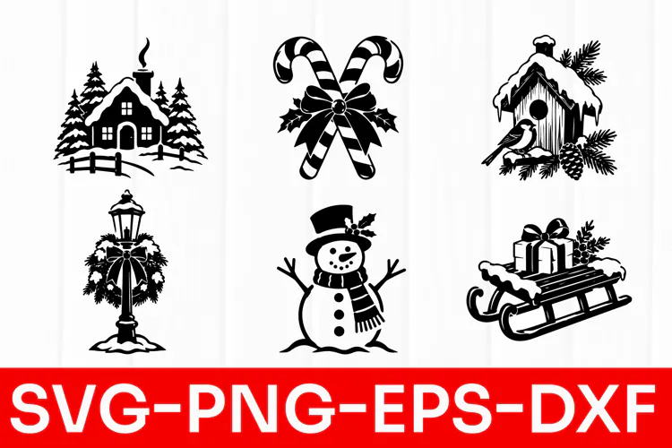 Christmas Snowy Winter Clipart SVG PNG