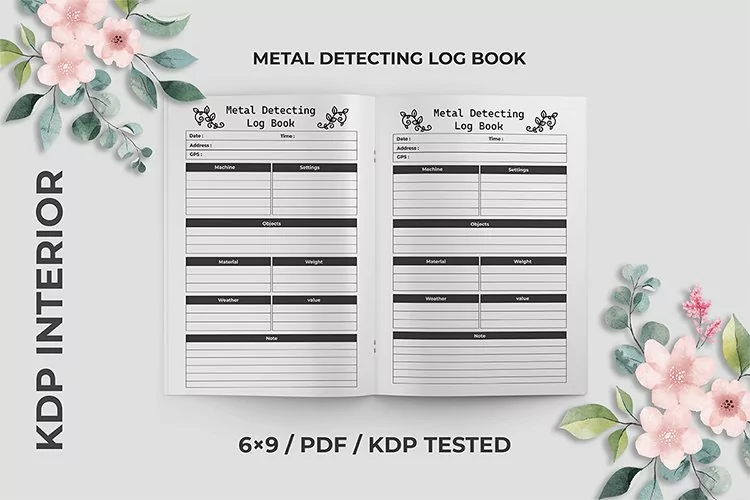 Metal Detecting Log Book KDP Interior