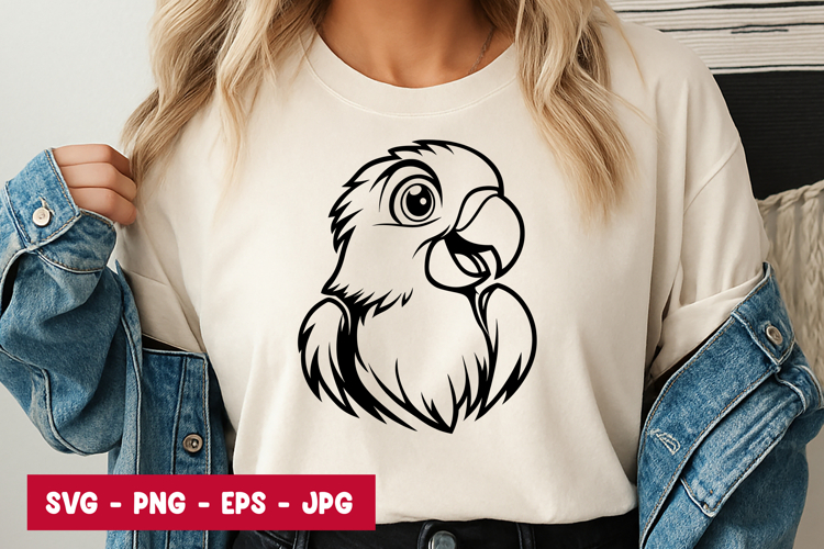 Parrot Head Sketch SVG PNG