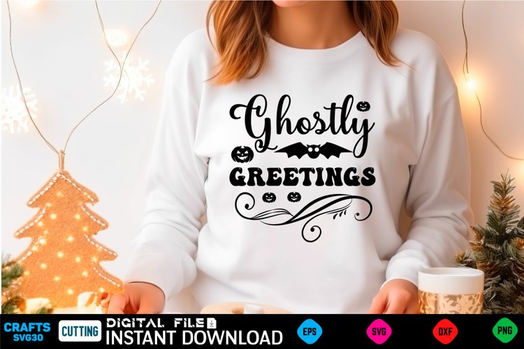 Halloween Svg Design,Halloween Quotes Spooky Halloween T-Shi example image 1