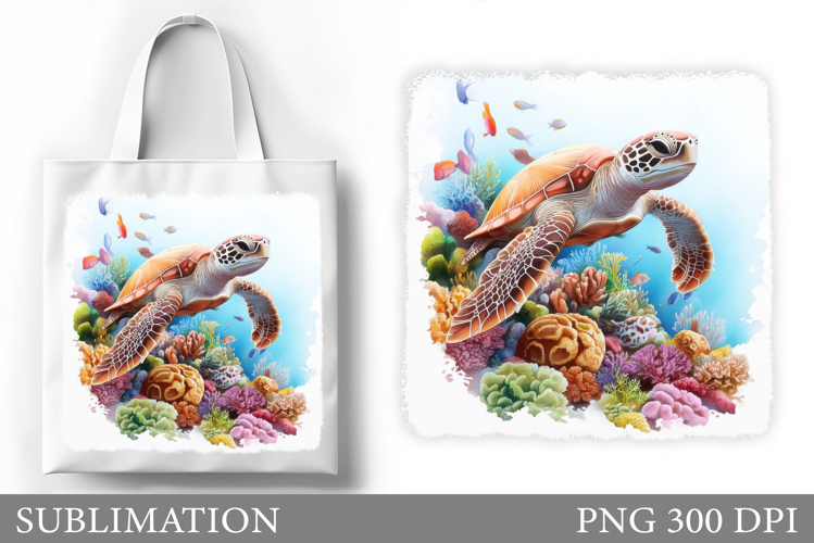 Turtle Tote Bag Design. Turtle Sublimation