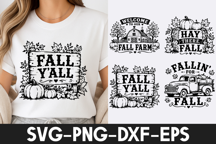 Fall Y'all Rustic Pumpkin Farm SVG PNG