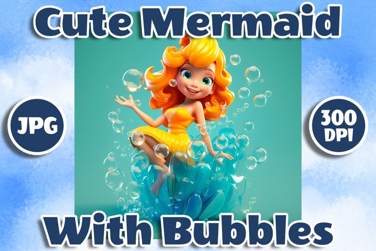 Cute Mermaid with bubbles (2641211)