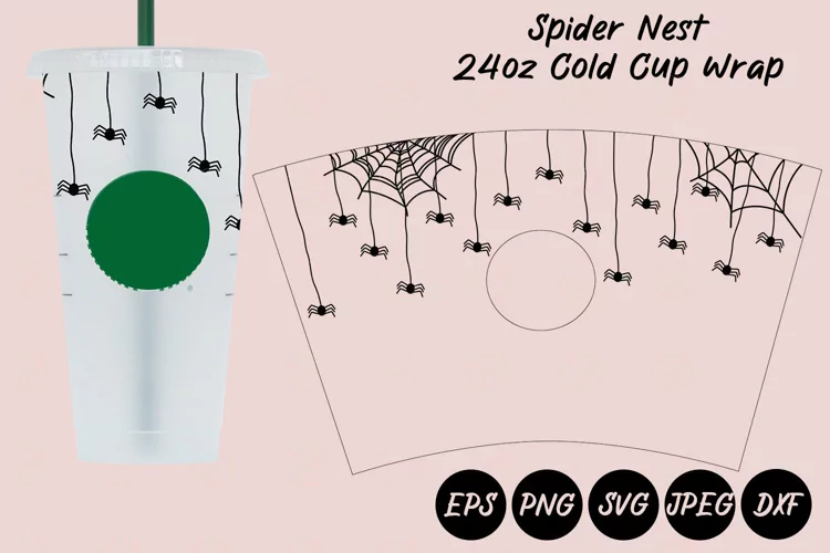 Spider Nest 24oz Cold Cup Wrap SVG