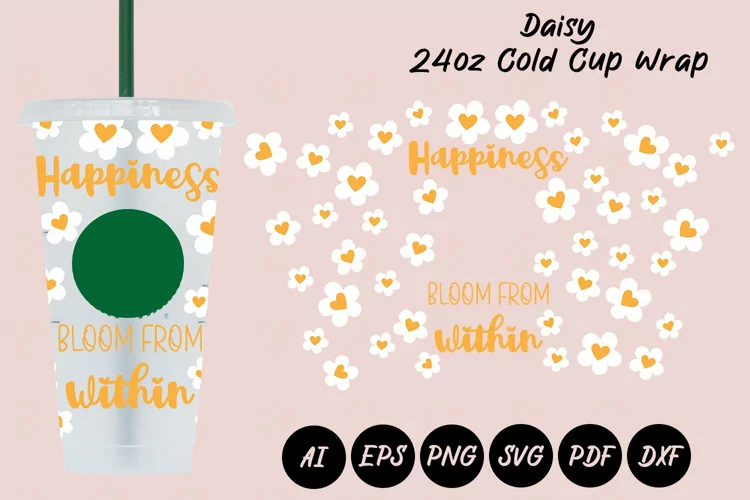 Daisy 24oz Cold Cup Wrap SVG