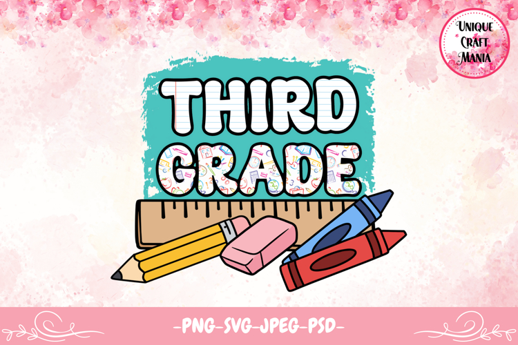Third Grade School Supplies Design