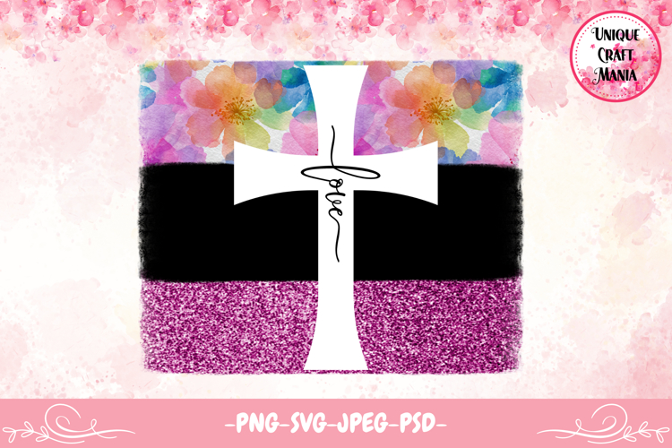 Love Cross Sublimation Design