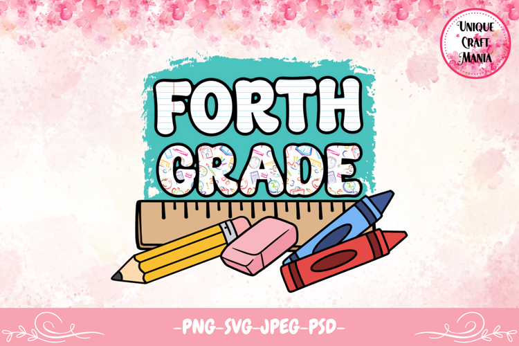 Forth Grade School Supplies Design