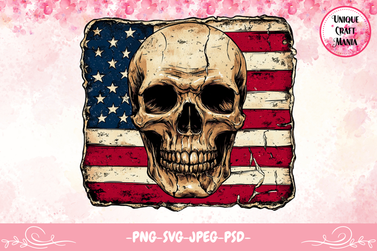 American Flag Skull Design, Skull