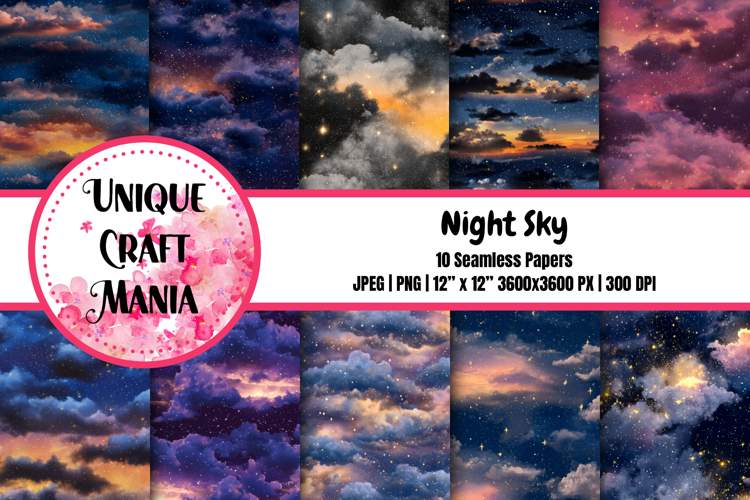 Night Sky Seamless Pattern