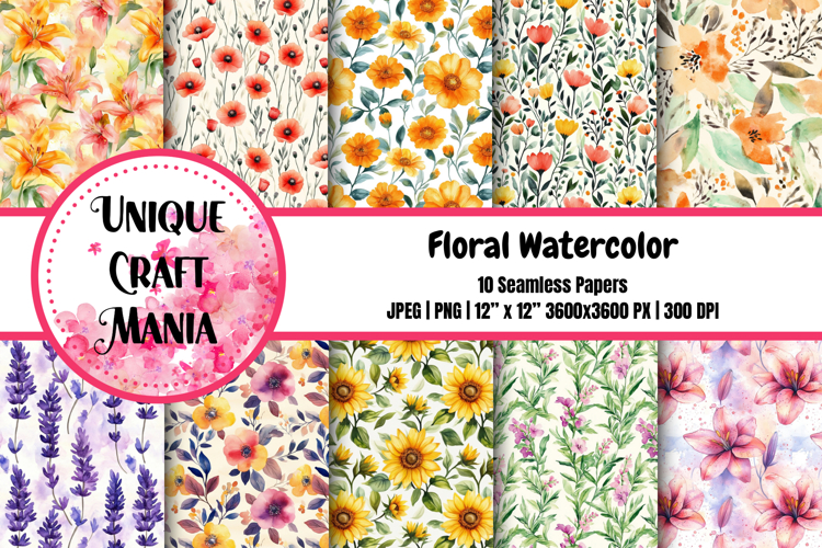 Floral Watercolor Seamless Pattern
