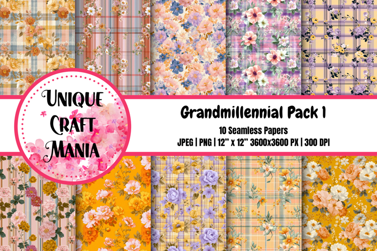 Grandmillennial Seamless Pattern