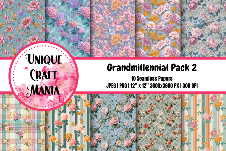 Grandmillennial Seamless Pattern