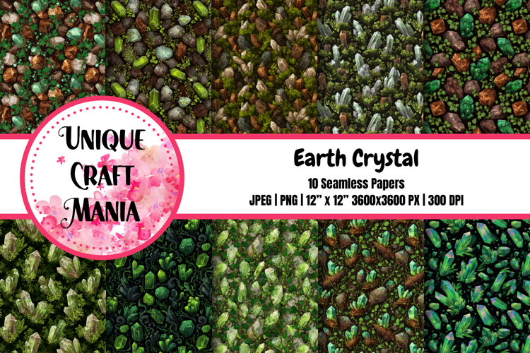 Earth Crystal Seamless Pattern