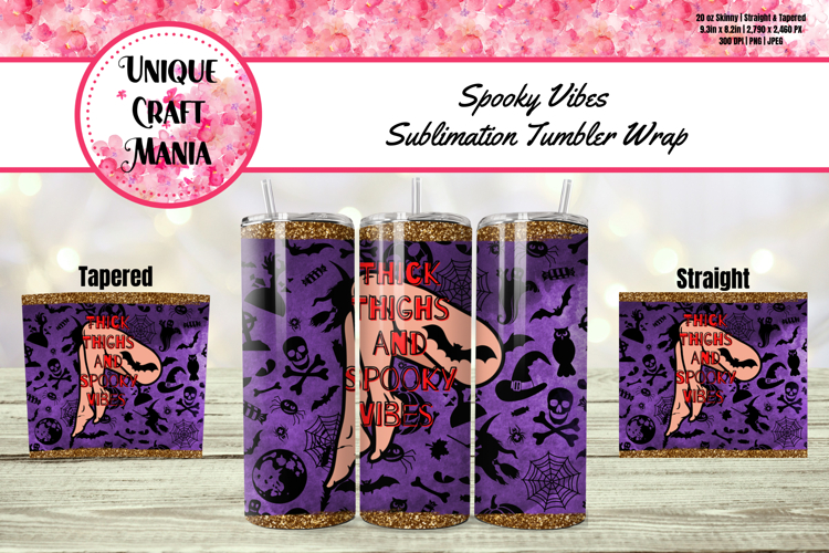 Spooky Vibes Sublimation Tumbler Wrap