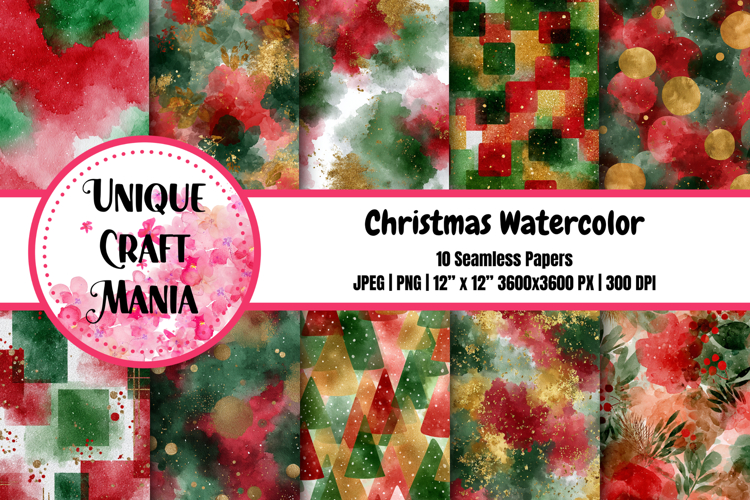 Christmas Watercolor seamless Pattern