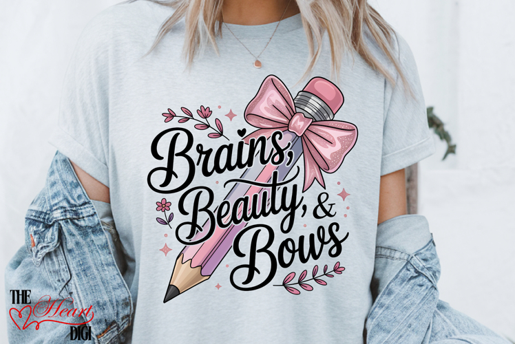 School PNG, Pink Pencil PNG, Brains Beauty and Bows PNG