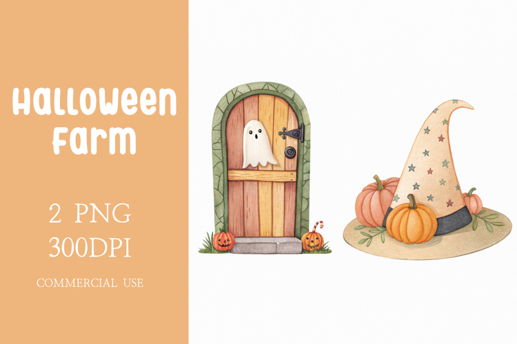 Autumn Haunted Farm Illustrations