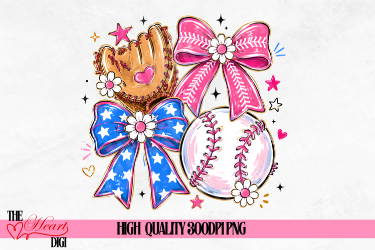 Baseball Coquette Bow Png, Preppy Game Day Shirt Design