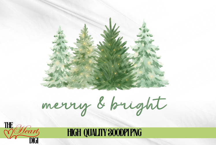 Merry and Bright PNG, Christmas Tree Png, Merry Christmas