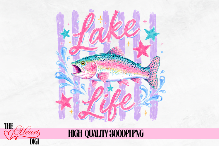 Lake Life Fish PNG, Summer Fishing PNG, Love Lake Png