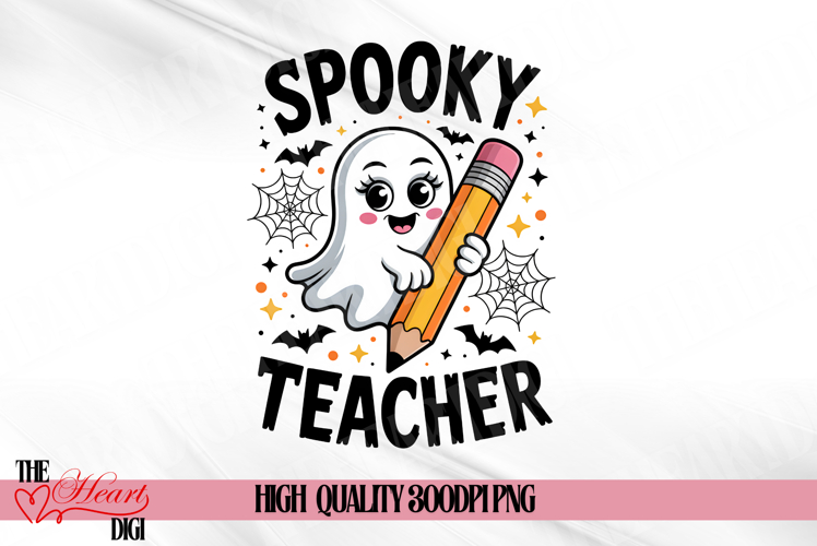 Spooky Teacher Halloween PNG, Cute Ghost Teacher PNG